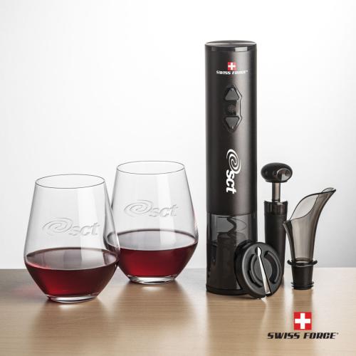 Corporate Gifts - Barware - Gift Sets - Swiss Force® Opener Set & Reina Stemless Wine