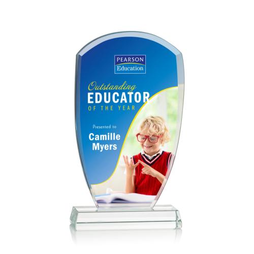 Awards and Trophies - Crystal Awards - Leighlin Full Color Peaks Crystal Award