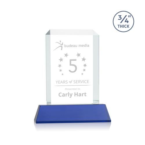 Awards and Trophies - Crystal Awards - Dalton Blue on Newhaven Rectangle Crystal Award