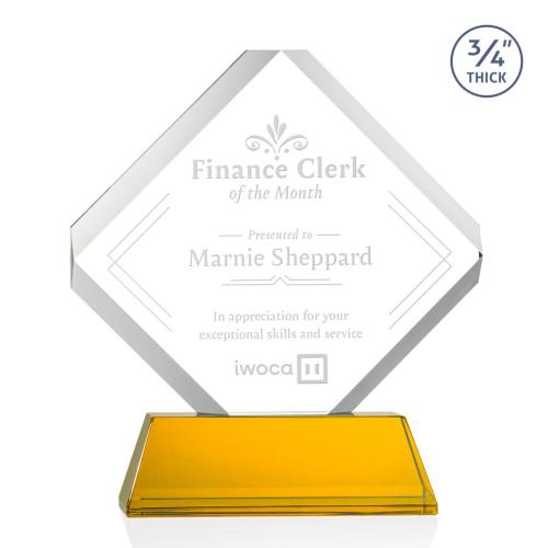 Awards and Trophies - Crystal Awards - Toulon Amber on Newhaven Diamond Crystal Award