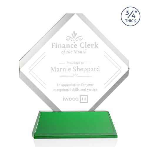 Awards and Trophies - Crystal Awards - Toulon Green on Newhaven Diamond Crystal Award