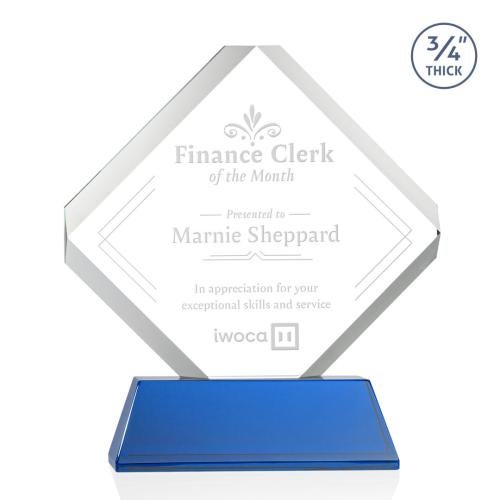 Awards and Trophies - Crystal Awards - Toulon Blue on Newhaven Diamond Crystal Award