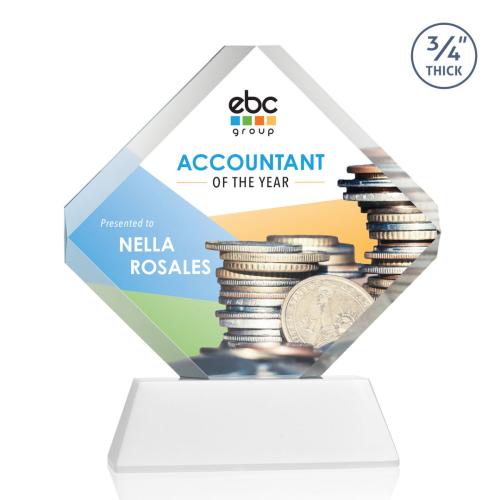 Awards and Trophies - Crystal Awards - Toulon on Newhaven Full Color White Diamond Crystal Award