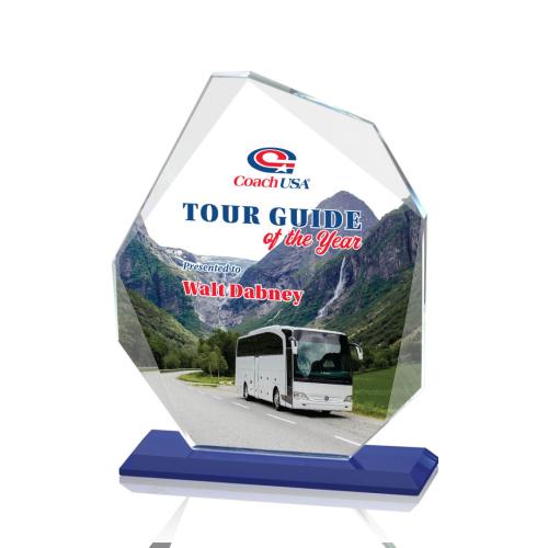 Awards and Trophies - Crystal Awards - Durham Full Color Polygon Crystal Award