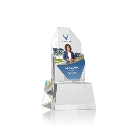 Awards and Trophies - Crystal Awards - Barrhaven Full Color Clear on Base Polygon Crystal Award