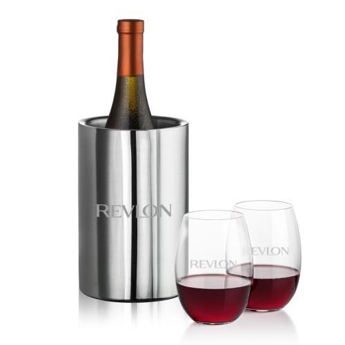 Corporate Gifts - Barware - Wine Accessories - Wine Coolers - Jacobs Wine Cooler & Carlita Stemless Wine