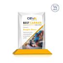 Messina Full Color Amber Rectangle Crystal Award