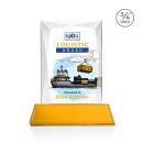 Messina Full Color Amber on Newhaven Base Rectangle Crystal Award