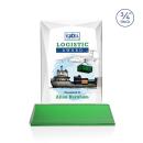 Messina Full Color Green on Newhaven Base Rectangle Crystal Award