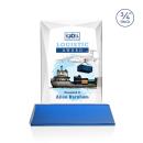 Messina Full Color Blue on Newhaven Base Rectangle Crystal Award
