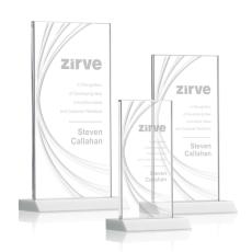 Hawkins Liquid White  Rectangle Crystal Award - Awards and Trophies