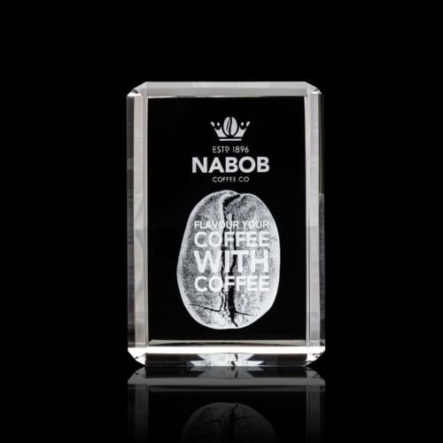 Awards and Trophies - Crystal Awards - Fulton 3D Square / Cube Crystal Award
