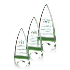 Kent Full Color Green  Peaks Crystal Award - Awards and Trophies