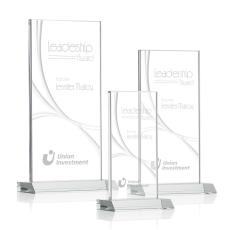 Employee Gifts - Keane Liquid Clear Rectangle Crystal Award