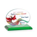 Austin (Horiz) Full Color Green Circle Crystal Award