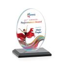 Austin (Vert) Full Color Black  Circle Crystal Award
