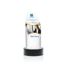 Lauder Full Color Black on Base Circle Crystal Award