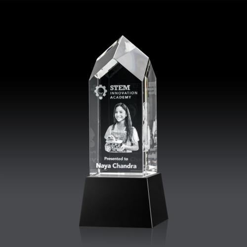 Awards and Trophies - Crystal Awards - Clarington on Base 3D - Black