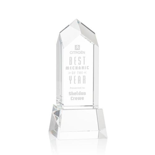 Awards and Trophies - Crystal Awards - Clarington Clear on Base Towers Crystal Award