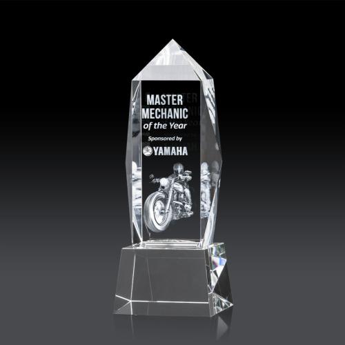 Awards and Trophies - Crystal Awards - Bloomington on Base 3D - Clear