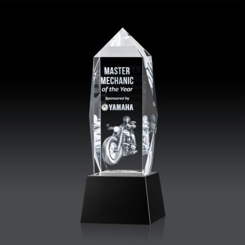 Awards and Trophies - Crystal Awards - Bloomington on Base 3D - Black