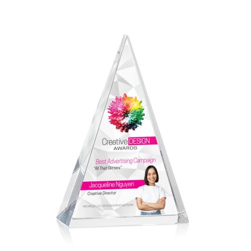 Awards and Trophies - Crystal Awards - Monroe Full Color Pyramid Crystal Award