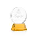 Glenwood Amber on Base Circle Crystal Award