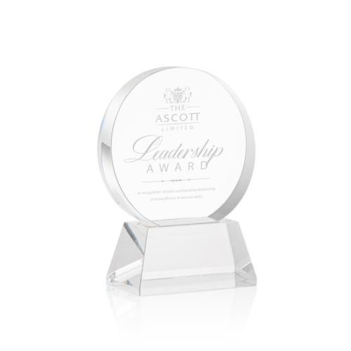 Awards and Trophies - Crystal Awards - Glenwood Clear on Base Circle Crystal Award
