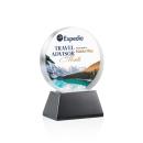 Glenwood Vividprint&trade; Black on Base Circle Crystal Award