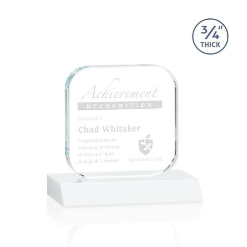 Awards and Trophies - Crystal Awards - App White Square / Cube Crystal Award