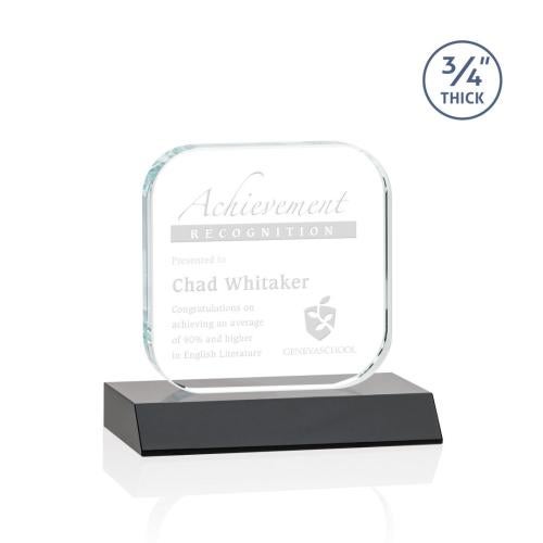 Awards and Trophies - Crystal Awards - App Black Square / Cube Crystal Award