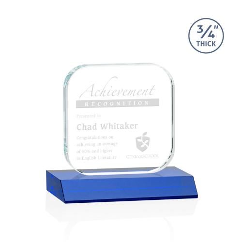 Awards and Trophies - Crystal Awards - App Blue Square / Cube Crystal Award