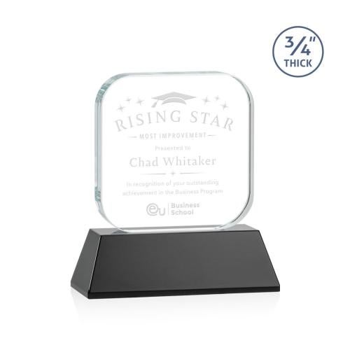 Awards and Trophies - Crystal Awards - App Black on Newhaven Square / Cube Crystal Award