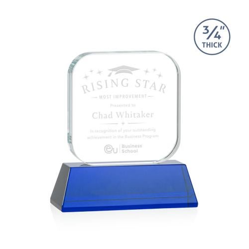 Awards and Trophies - Crystal Awards - App Blue on Newhaven Square / Cube Crystal Award