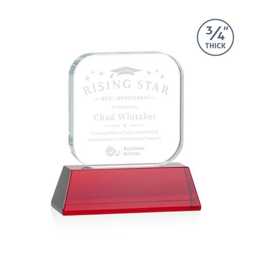 Awards and Trophies - Crystal Awards - App Red on Newhaven Square / Cube Crystal Award