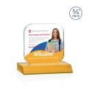 App Full Color Amber Square / Cube Crystal Award