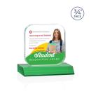 App Full Color Green Square / Cube Crystal Award