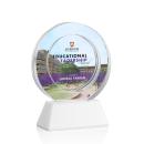 Templeton Full Color White on Base Circle Crystal Award