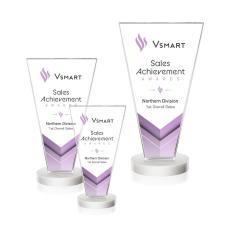 Burney Full Color White Polygon Crystal Award - Crystal Awards