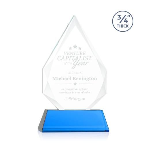 Awards and Trophies - Crystal Awards - Hawthorne Sky Blue on Newhaven Peaks Crystal Award
