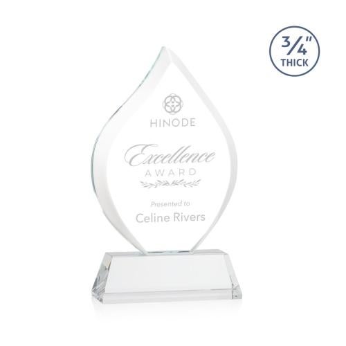 Awards and Trophies - Crystal Awards - Worthington Clear on Newhaven Base Flame Crystal Award