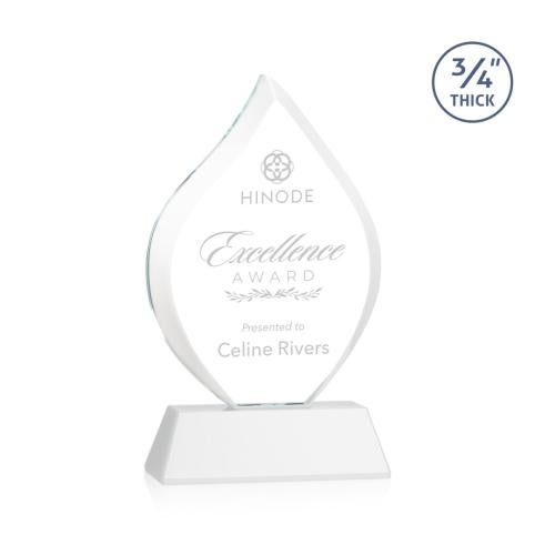 Awards and Trophies - Crystal Awards - Worthington White on Newhaven Base Flame Crystal Award