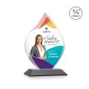 Worthington Full Color Black Flame Crystal Award