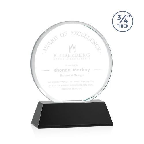Awards and Trophies - Crystal Awards - Blackpool Black on Newhaven Circle Crystal Award