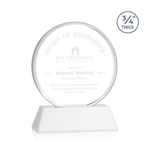 Awards and Trophies - Crystal Awards - Blackpool White on Newhaven Circle Crystal Award