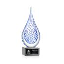 Kentwood Black on Hancock Base Tear Drop Glass Award