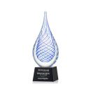 Kentwood Black on Robson Base Tear Drop Glass Award