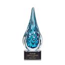Worchester Black on Paragon Base Tear Drop Glass Award
