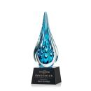 Worchester Black on Robson Base Tear Drop Glass Award