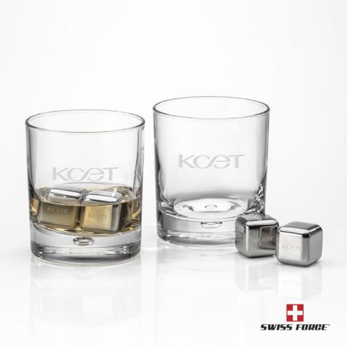 Corporate Gifts - Barware - Gift Sets - Swiss Force® S/S Ice Cubes & 2 Donata OTR